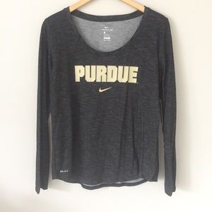 NEW NIKE Purdue Dri-Fit Long Sleeve Top Size Large